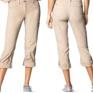 Eddie Bauer | Women's Travex Tan Outdoor Nylon Roll Cuff Pants Capris | Size 8
